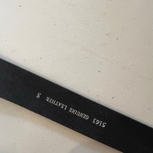 MW Black Genuine Leather Silver Studded Chunky Buckle Belt Size Small NEW - Picture 7 of 11